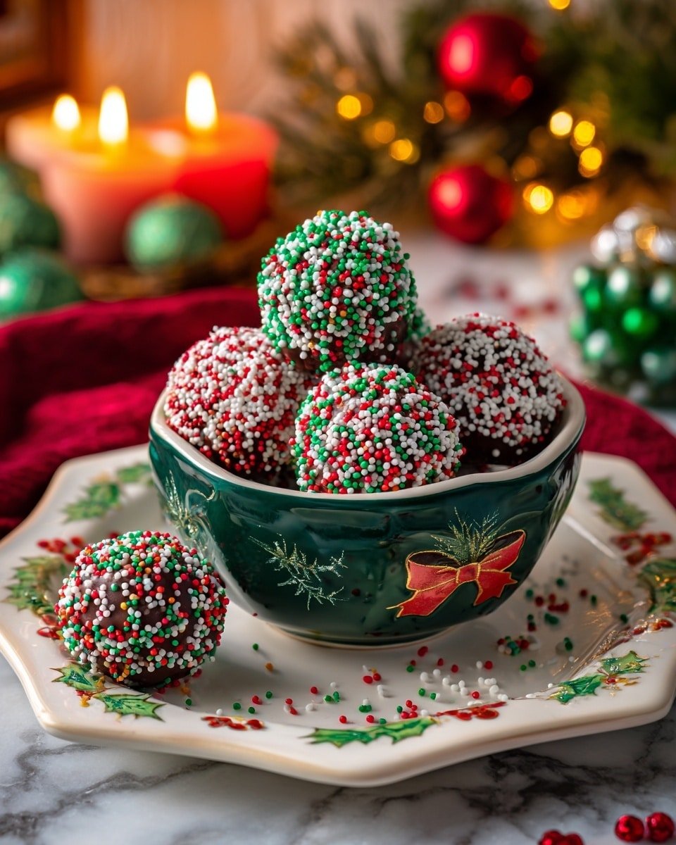 Christmas Brigadeiro Recipe - Recipe Image — Christmas Brigadeiro, festive Brazilian dessert, holiday chocolate treats, Christmas sweet recipes, easy holiday desserts