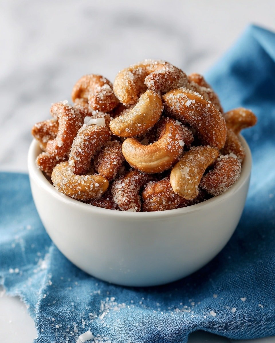 Sweet & Spiced Candied Cashews Recipe - Recipe Image — Sweet & Spiced Candied Cashews, candied cashews recipe, spicy roasted nuts, homemade candied nuts, crunchy sweet snacks