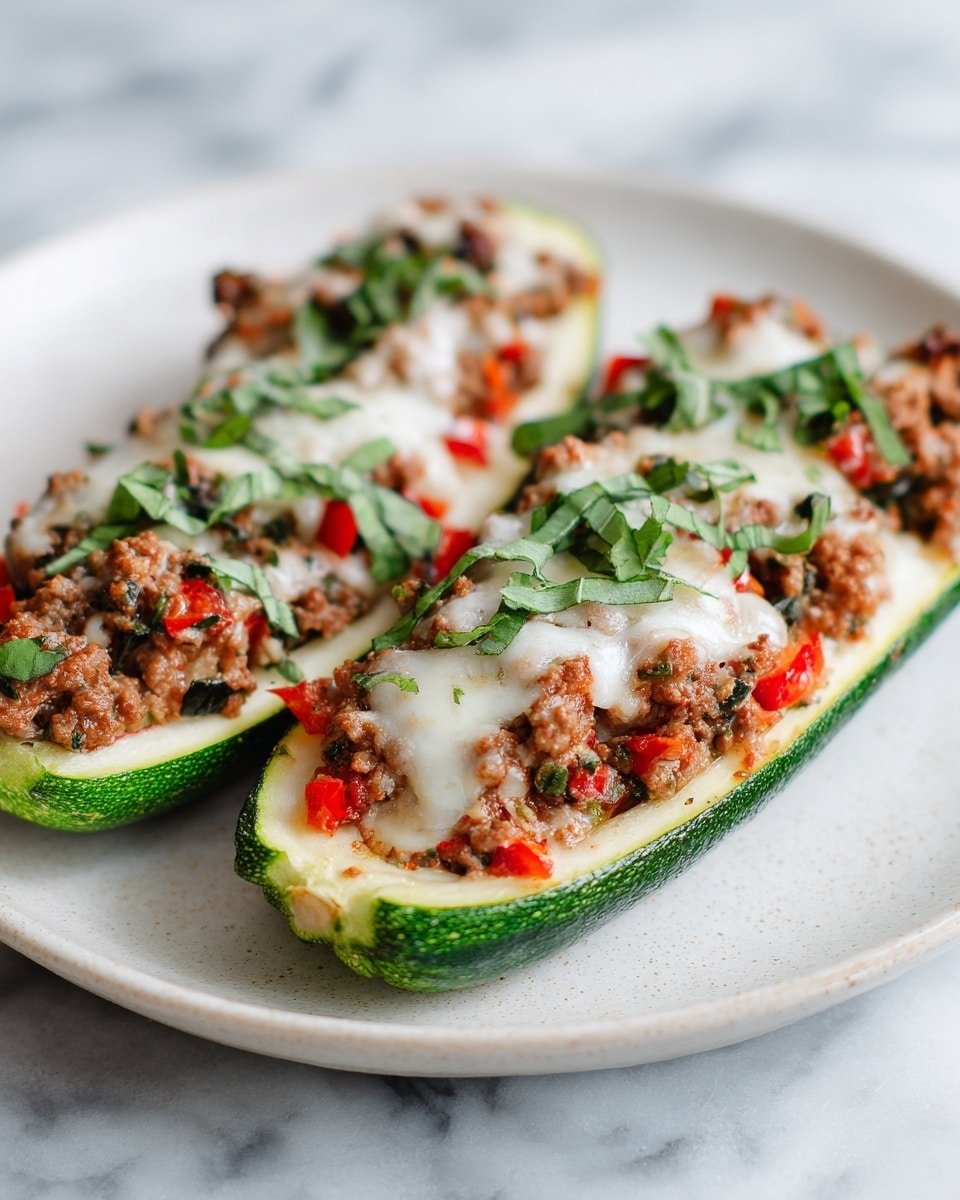 Stuffed Cheese Zucchini Boats Recipe - Recipe Image — Stuffed Cheese Zucchini Boats, zucchini boat recipes, cheesy stuffed zucchini, healthy zucchini dinner, easy vegetable stuffed boats