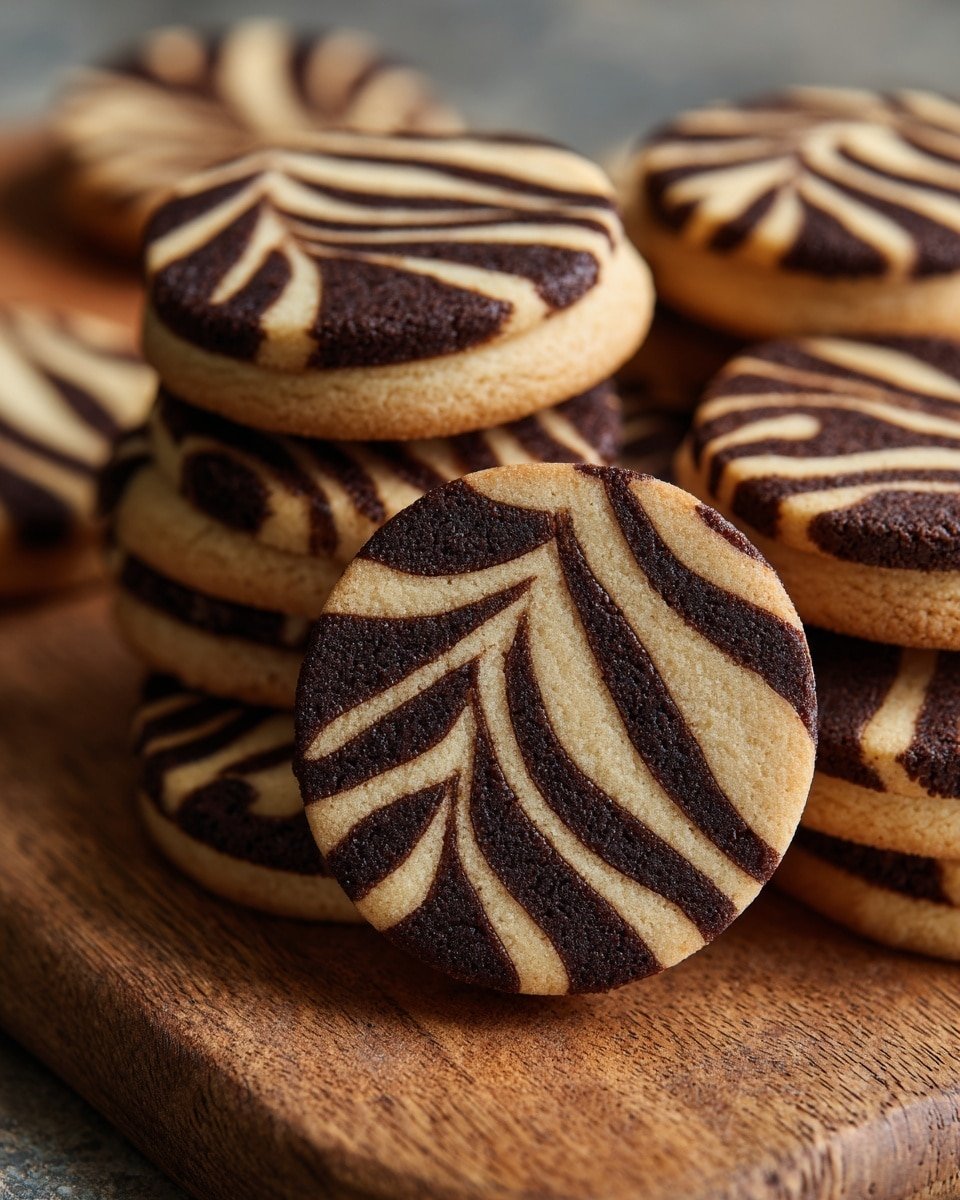 Zebra Cookies Recipe - Recipe Image — Zebra Cookies, striped cookies recipe, marbled cookie recipe, black and white cookies, fun holiday cookies
