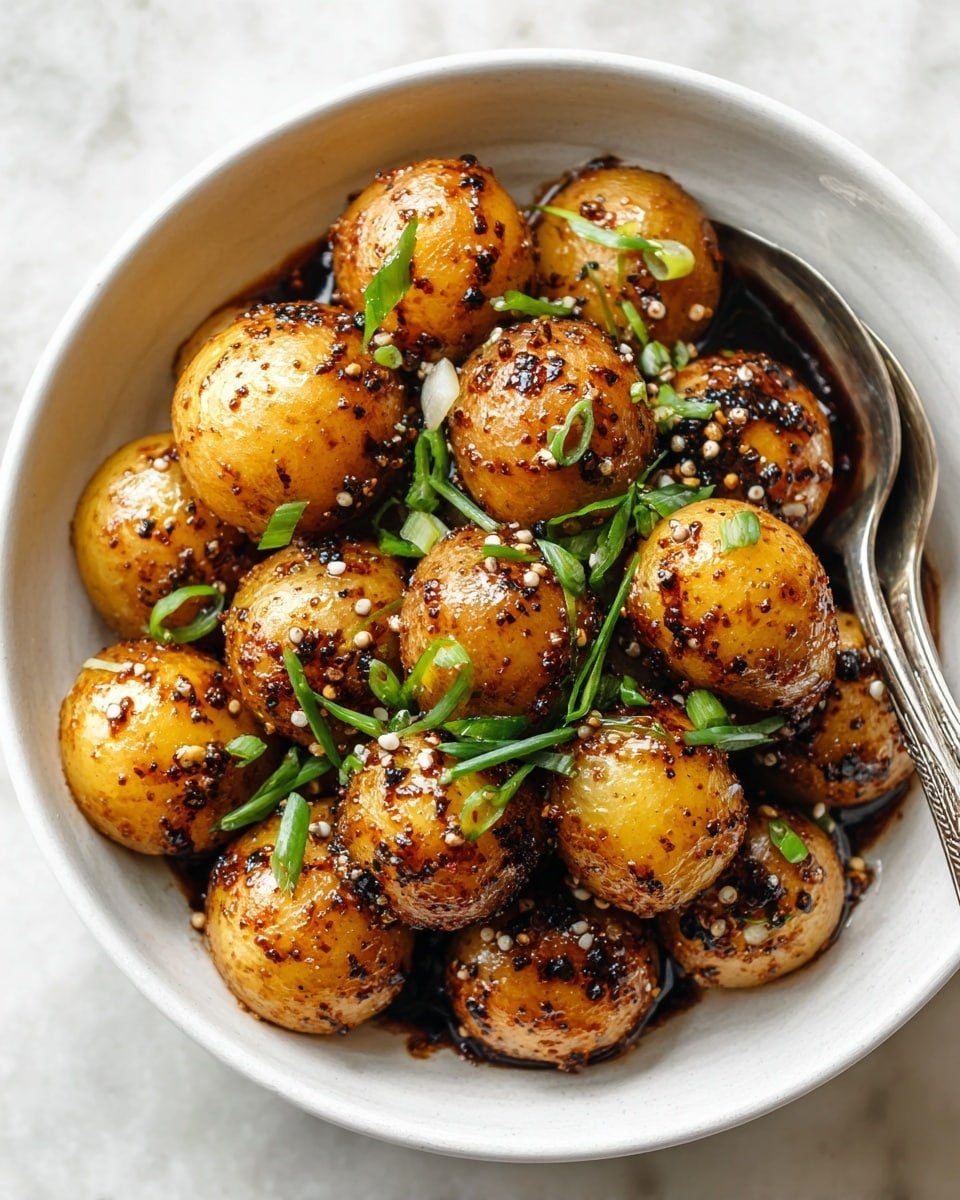 Honey Mustard Skillet Potatoes Recipe - Recipe Image — Honey Mustard Skillet Potatoes, easy potato side dish, crispy skillet potatoes, flavorful potato recipe, weeknight dinner side