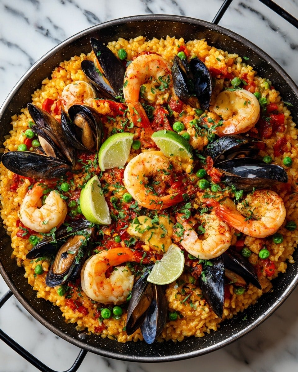 Shrimp Paella: An Incredible Ultimate Recipe - Recipe Image — Shrimp Paella, Spanish shrimp rice dish, seafood paella recipe, easy paella with shrimp, flavorful shrimp rice recipe