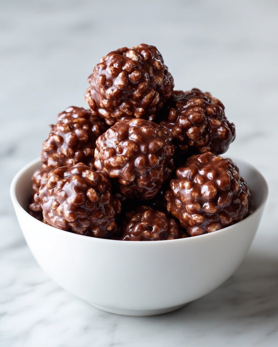 Chocolate Rice Krispie Balls Recipe - Recipe Image — Chocolate Rice Krispie Balls, easy no-bake treats, quick dessert recipes, chocolate Krispie bites, festive snack ideas