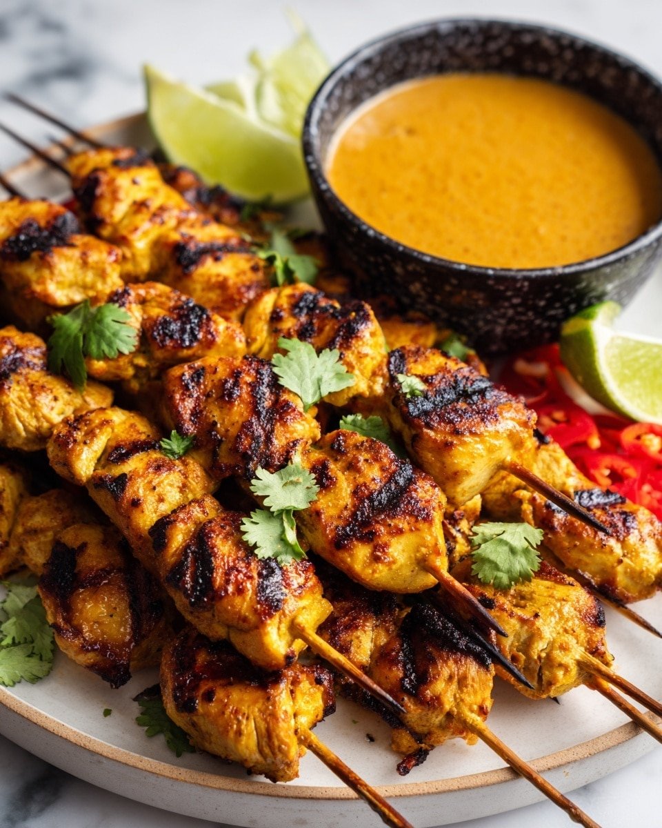 Chicken Satay with Easy Peanut Sauce Recipe - Recipe Image — Chicken Satay with Easy Peanut Sauce, chicken satay, peanut sauce recipe, grilled chicken skewers, Thai chicken satay