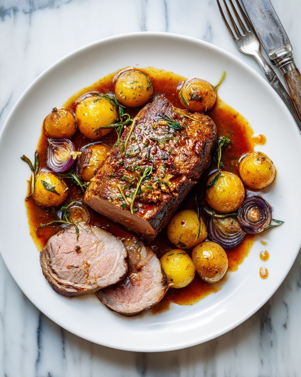 Savory German Pork Roast Recipe - Recipe Image — Savory German Pork Roast, German pork roast recipe, hearty pork roast, roasted pork shoulder, German-inspired dinner ideas