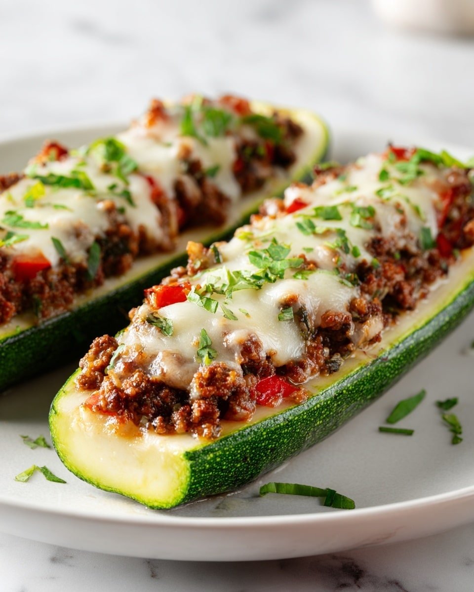 Stuffed Cheese Zucchini Boats Recipe - Recipe Image — Stuffed Cheese Zucchini Boats, zucchini boat recipes, cheesy stuffed zucchini, healthy zucchini dinner, easy vegetable stuffed boats