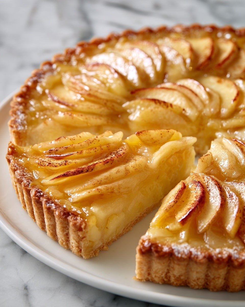 French Cinnamon Apple Tart Recipe - Recipe Image — French Cinnamon Apple Tart, cinnamon apple tart, fall apple dessert, elegant fruit tart, homemade apple tart
