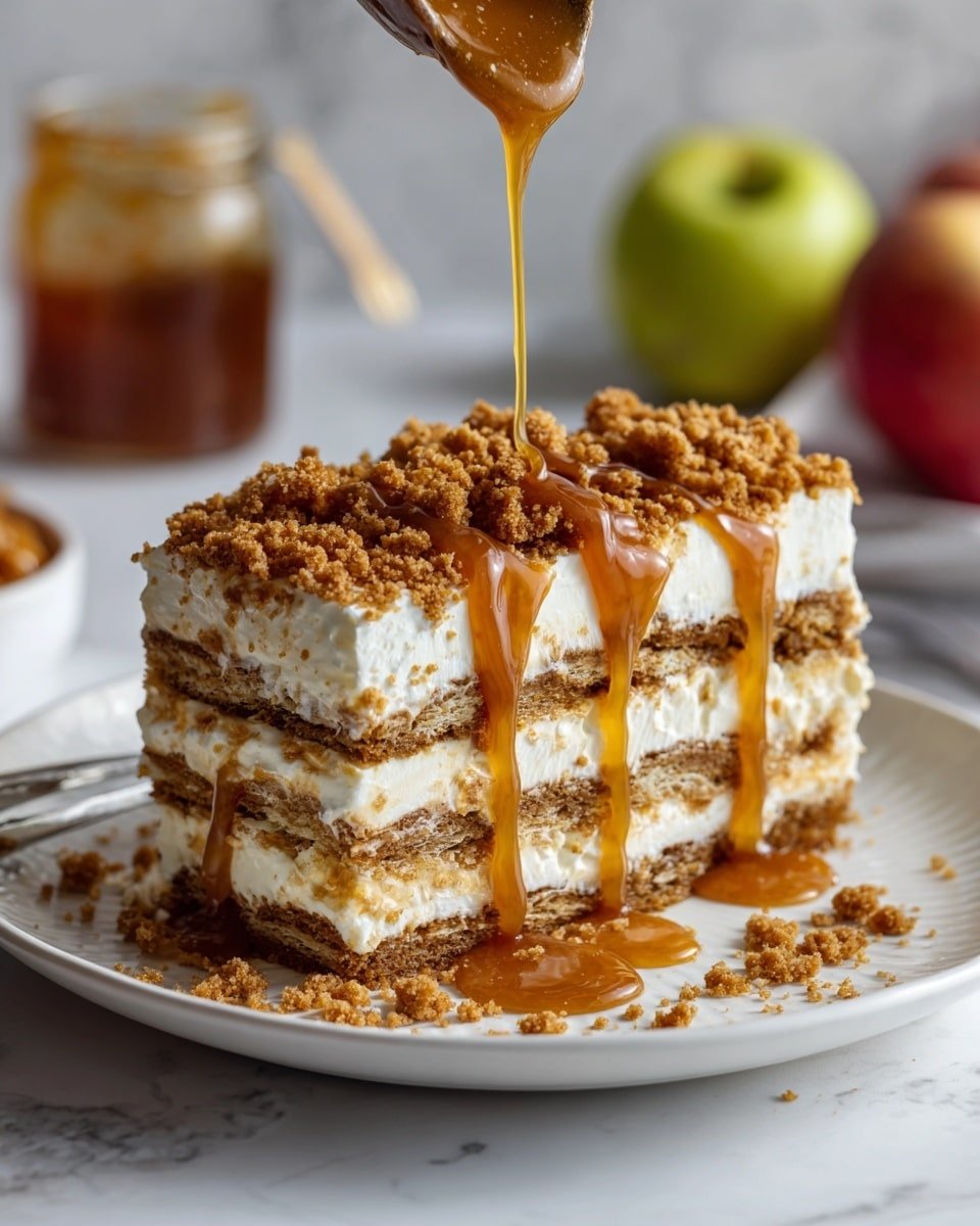 Caramel Apple Cheesecake Bars Recipe - Recipe Image — Caramel Apple Cheesecake Bars, caramel apple dessert recipes, fall cheesecake bars, easy apple cheesecake bars, holiday caramel dessert