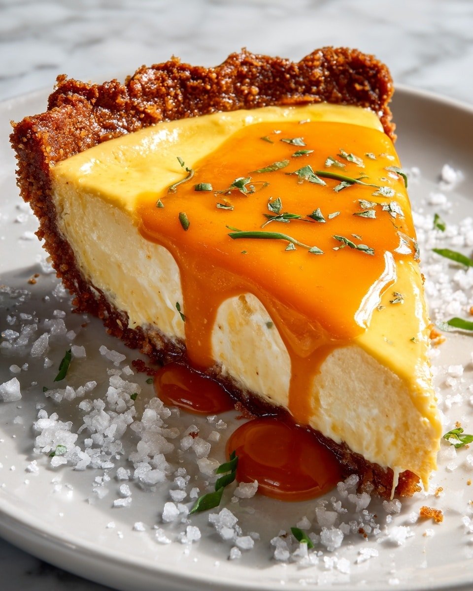 Salted Whiskey Honey Pie Recipe - Recipe Image — Salted Whiskey Honey Pie, whiskey honey pie recipe, rustic custard pie with whiskey, honey custard pie with salted topping, cozy dessert recipes