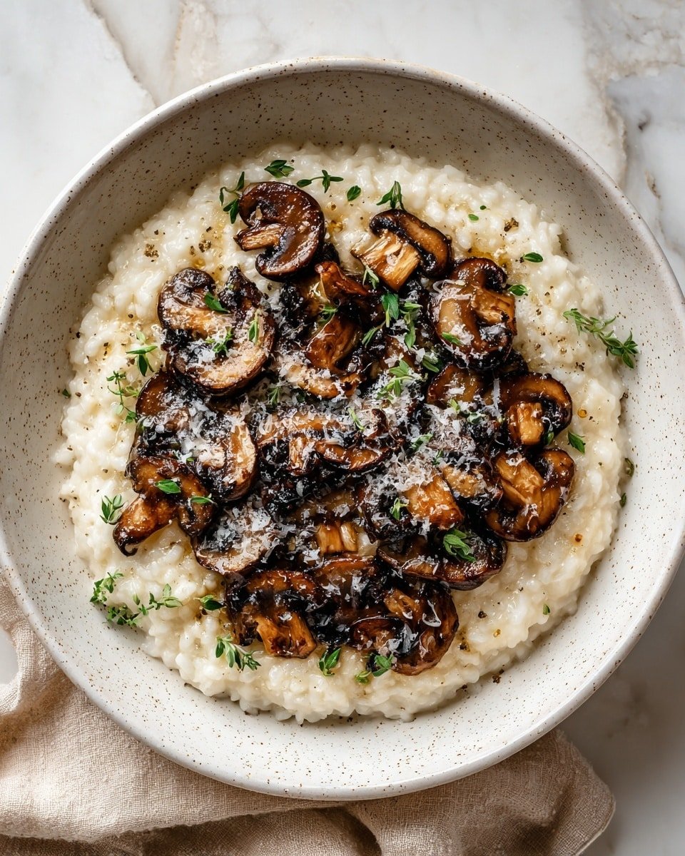 Creamy Mushroom Risotto Recipe - Recipe Image — Creamy Mushroom Risotto, mushroom risotto, easy mushroom risotto, vegetarian mushroom risotto, comforting mushroom rice dish