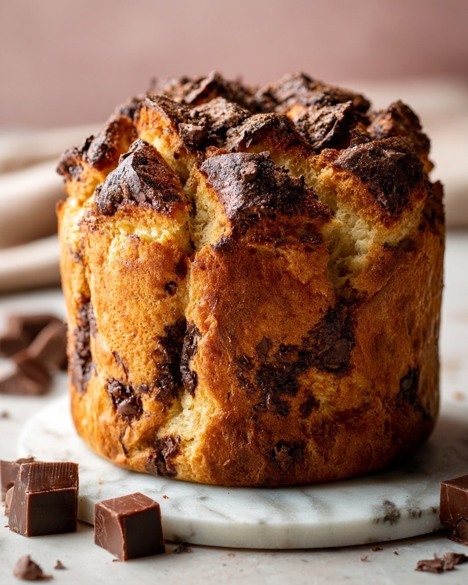 Traditional Italian Chocolate Panettone Recipe - Recipe Image — Traditional Italian Chocolate Panettone, Italian chocolate panettone, festive Italian bread, homemade panettone with chocolate, holiday Italian bread