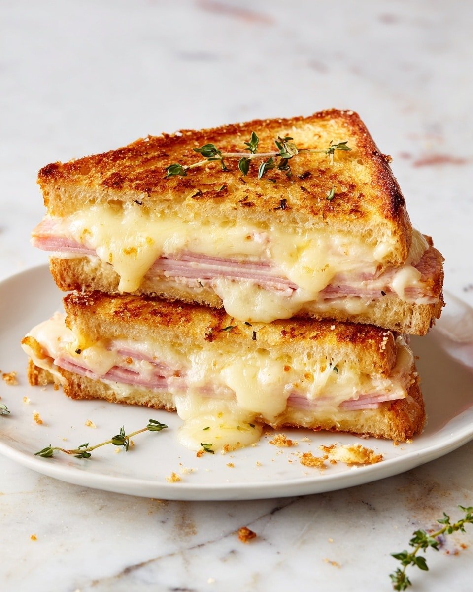 Croque Monsieur Recipe - Recipe Image — Croque Monsieur, Croque Monsieur recipe, French ham and cheese sandwich, baked ham and cheese, Parisian toasted sandwich
