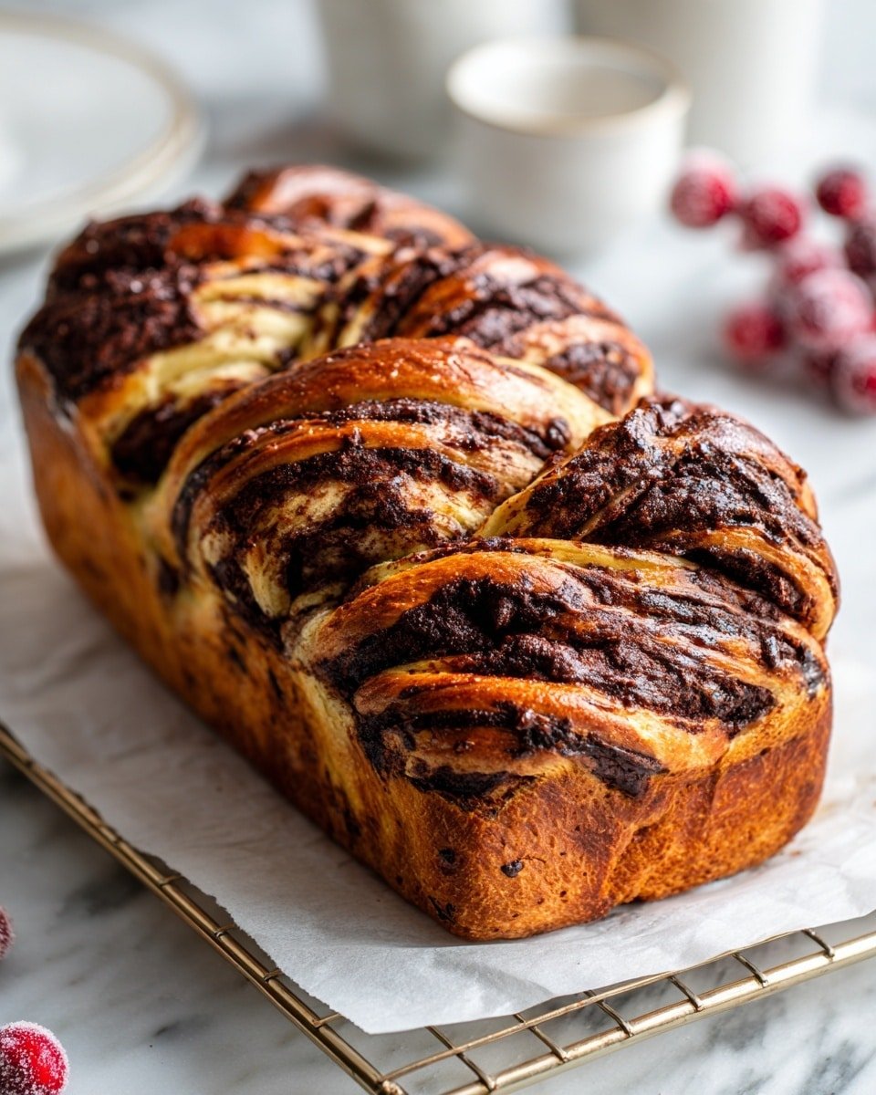 Chocolate Orange Cranberry Babka Recipe - Recipe Image — Chocolate Orange Cranberry Babka, Babka recipes with orange and chocolate, festive babka ideas, homemade babka with cranberry and citrus, swirl bread with chocolate and fruit