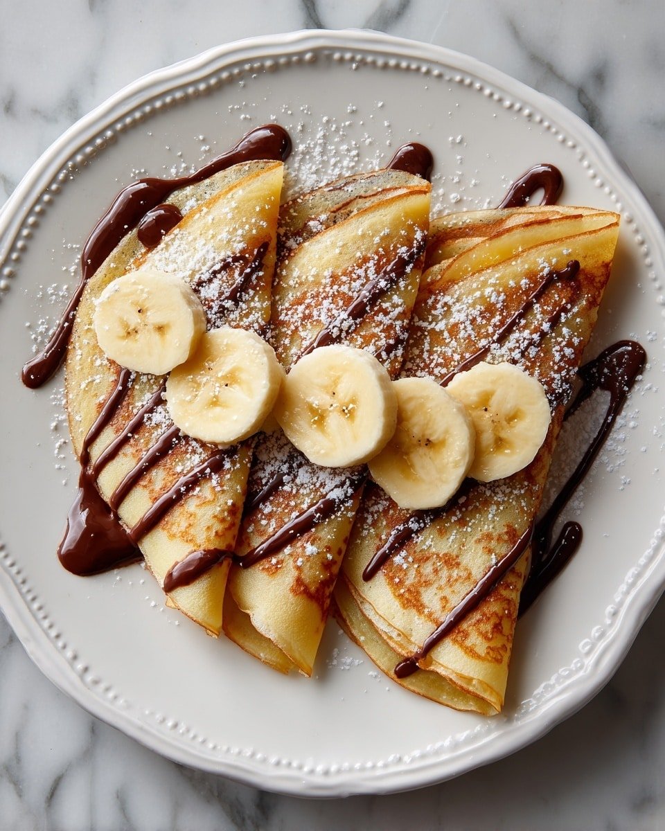 Banana Nutella Crepes Recipe - Recipe Image — Banana Nutella Crepes, best crepes with Nutella and banana, easy sweet crepes recipe, breakfast crepes with fruit, simple dessert crepes