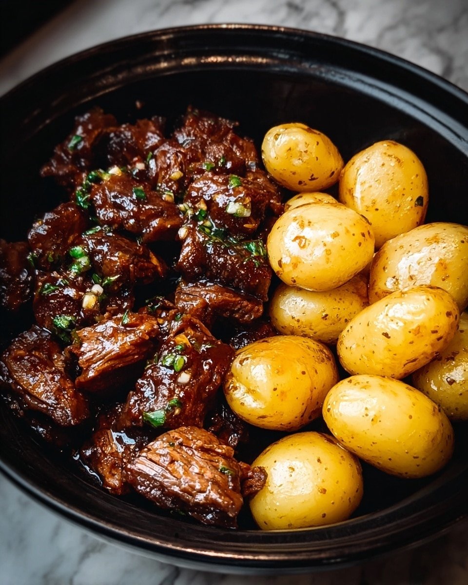 Slow Cooker Garlic Butter Beef Bites with Potatoes Recipe - Recipe Image — Slow Cooker Garlic Butter Beef Bites with Potatoes, garlic butter beef recipe, easy slow cooker beef dinners, tender beef and potato meal, hearty slow cooker recipes