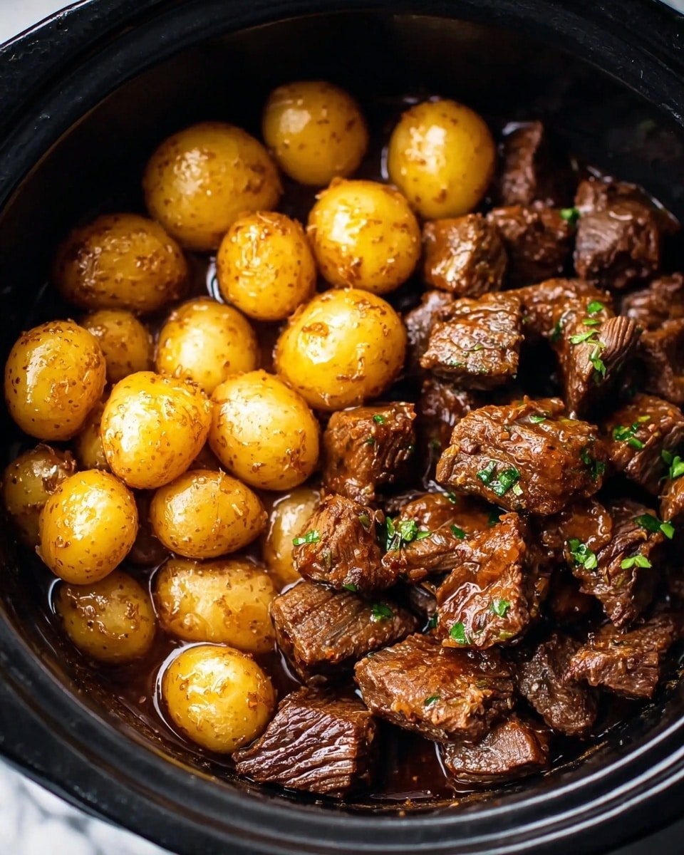 Slow Cooker Garlic Butter Beef Bites with Potatoes Recipe - Recipe Image — Slow Cooker Garlic Butter Beef Bites with Potatoes, garlic butter beef recipe, easy slow cooker beef dinners, tender beef and potato meal, hearty slow cooker recipes