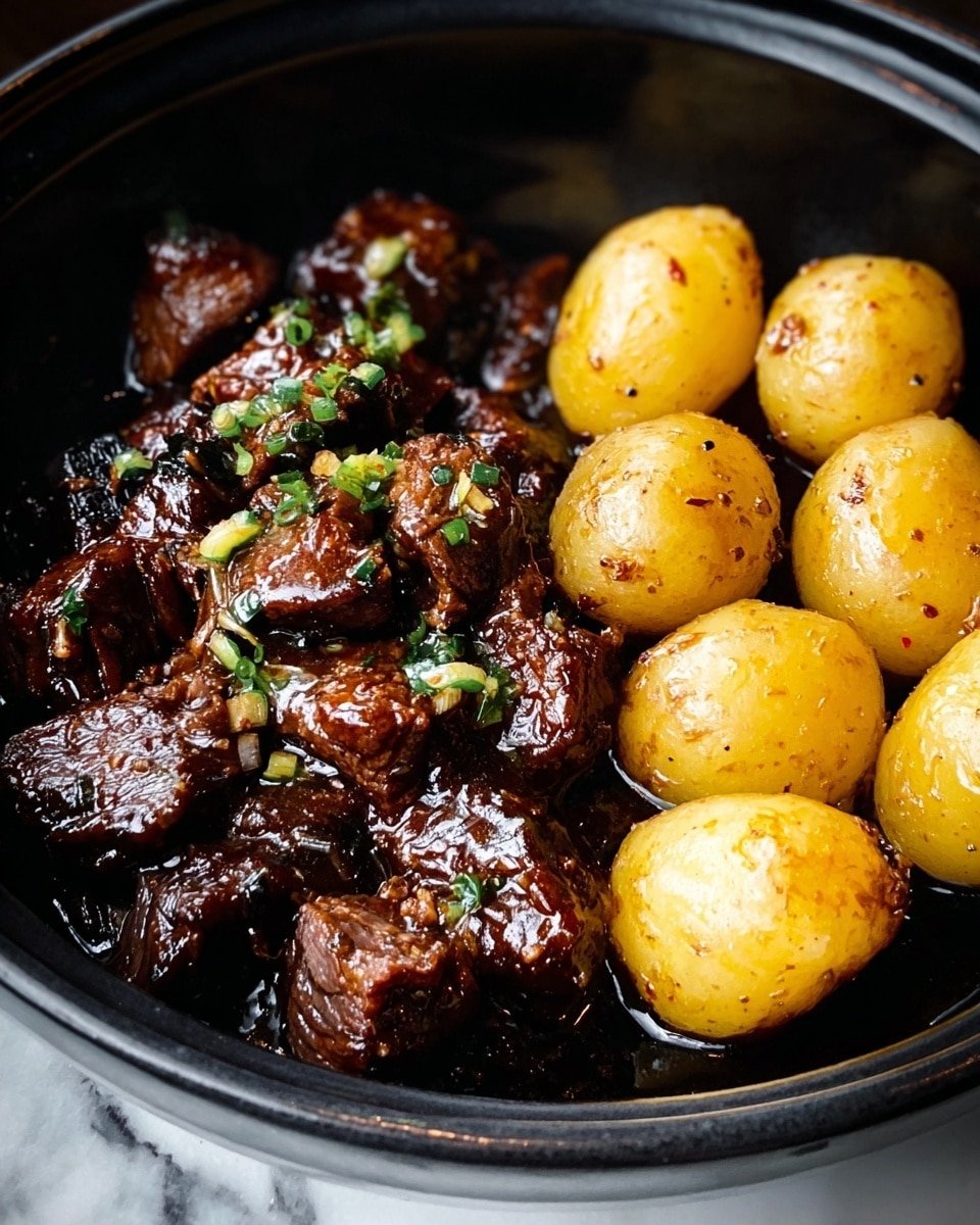 Slow Cooker Garlic Butter Beef Bites with Potatoes Recipe - Recipe Image — Slow Cooker Garlic Butter Beef Bites with Potatoes, garlic butter beef recipe, easy slow cooker beef dinners, tender beef and potato meal, hearty slow cooker recipes