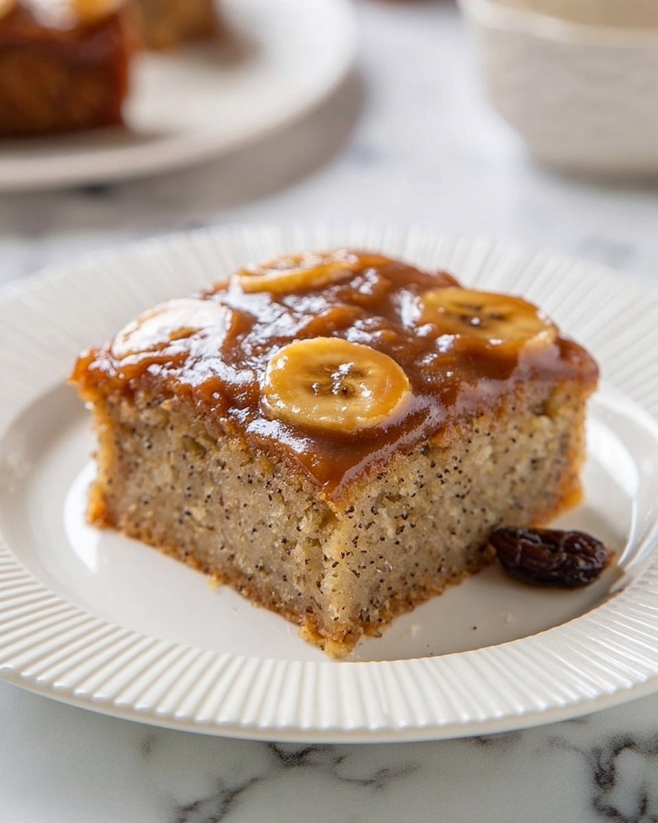 Banana Bread Cake with Caramelized Banana Topping Recipe - Recipe Image — Banana Bread Cake with Caramelized Banana Topping, Banana Bread Cake, Caramelized Banana Dessert, Easy Banana Cake Recipe, Moist Banana Bread with Topping