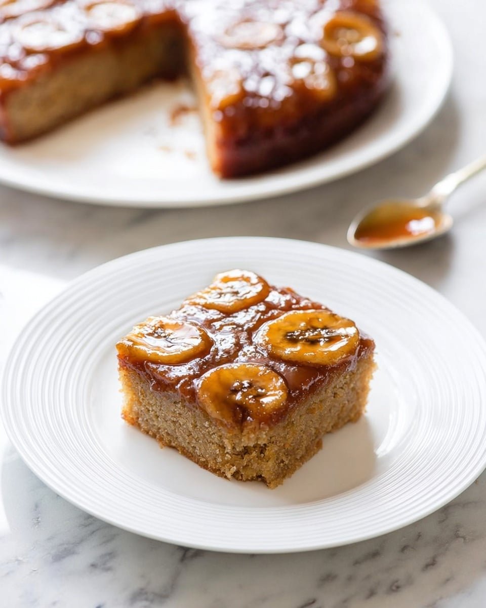 Banana Bread Cake with Caramelized Banana Topping Recipe - Recipe Image — Banana Bread Cake with Caramelized Banana Topping, Banana Bread Cake, Caramelized Banana Dessert, Easy Banana Cake Recipe, Moist Banana Bread with Topping