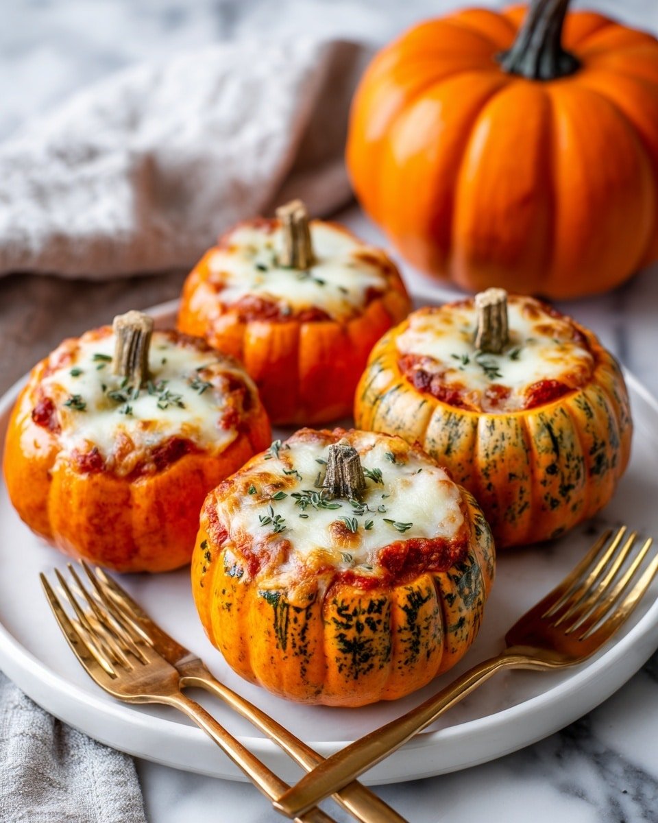 Pizza-Stuffed Jack-o'-Lantern Pumpkins Recipe - Recipe Image — Pizza-Stuffed Jack-o'-Lantern Pumpkins, Halloween pumpkin recipes, stuffed pumpkin ideas, cheesy pumpkin dinner, festive fall recipes