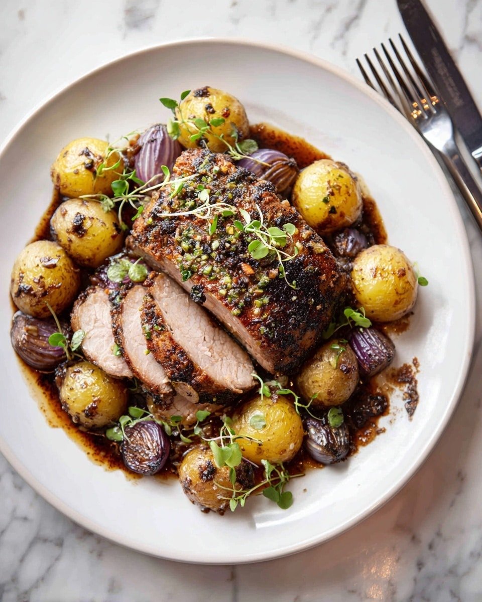 Savory German Pork Roast Recipe - Recipe Image — Savory German Pork Roast, German pork roast recipe, hearty pork roast, roasted pork shoulder, German-inspired dinner ideas