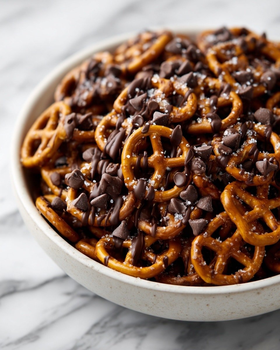 Butter Toffee Pretzels Recipe - Recipe Image — Butter Toffee Pretzels, salty sweet pretzel snacks, homemade toffee candy, easy snack recipes, holiday treat ideas