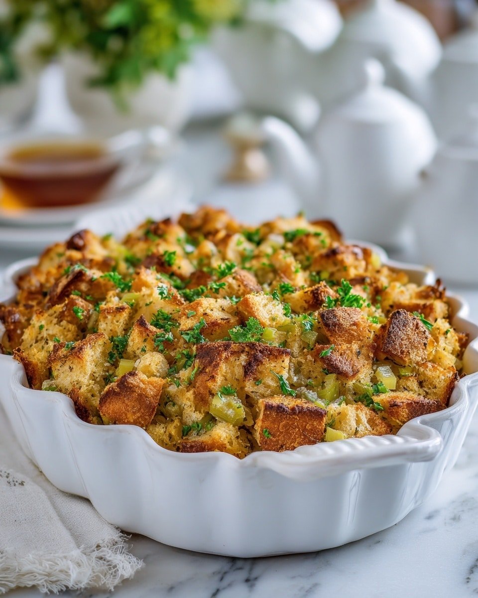 Grandma’s Thanksgiving Turkey Stuffing Recipe - Recipe Image — Grandma’s Thanksgiving Turkey Stuffing, homemade stuffing, holiday side dishes, turkey stuffing recipe, festive stuffing ideas