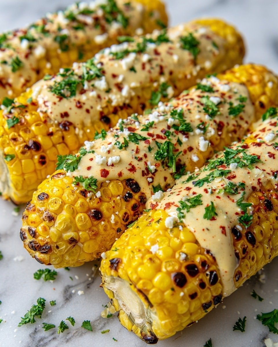 Cheesy Garlic Butter Corn on the Cob Recipe - Recipe Image — Cheesy Garlic Butter Corn on the Cob, grilled corn with garlic and cheese, easy corn side dish, summer corn recipes, buttery garlic corn