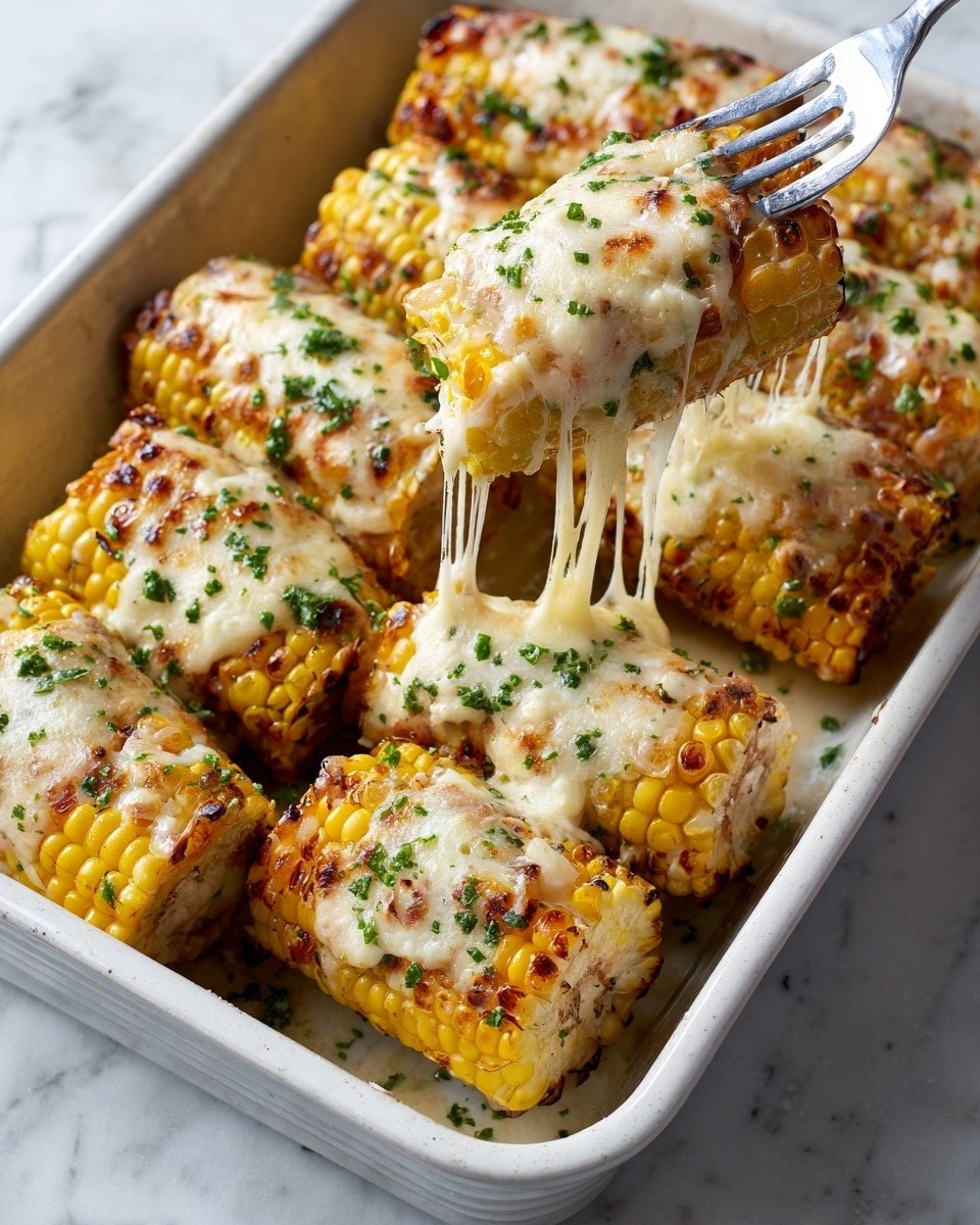 Cheesy Garlic Butter Corn on the Cob Recipe - Recipe Image — Cheesy Garlic Butter Corn on the Cob, grilled corn with garlic and cheese, easy corn side dish, summer corn recipes, buttery garlic corn