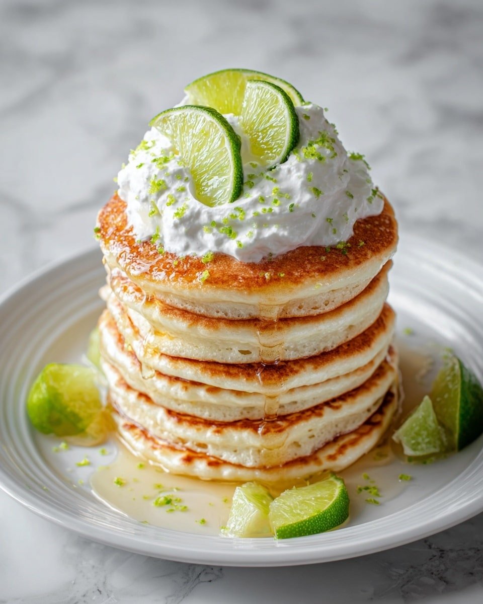 Delightful Key Lime Pie Pancakes with Whipped Cream Topping Recipe - Recipe Image — Key Lime Pie Pancakes Fluffy Breakfast with Whipped Cream, Key Lime Pie Pancakes Bright Zesty Morning Treat, Key Lime Pie Pancakes Easy Summer Brunch Idea, Key Lime Pie Pancakes Delicious Lime Flavor, Key Lime Pie Pancakes Tangy Sweet Breakfast Dish
