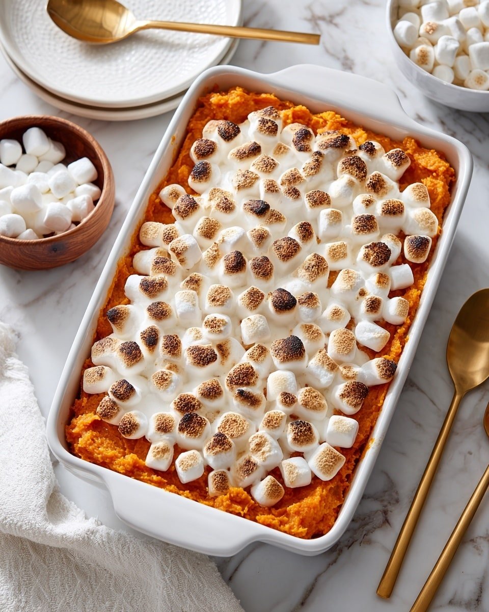 Easy Sweet Potato Casserole Recipe - Recipe Image — Easy Sweet Potato Casserole, sweet potato casserole recipe, holiday casserole ideas, marshmallow sweet potato bake, comforting sweet potato side dish