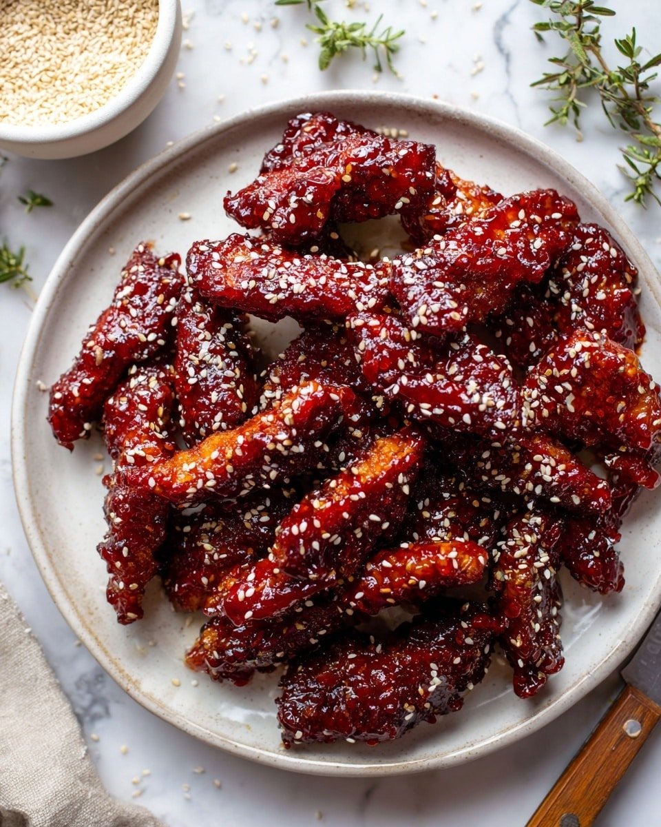 Delicious Gochujang Chicken Tenders Recipe - Recipe Image — Gochujang Chicken Tenders, spicy chicken tenders, Korean-inspired chicken, crispy chicken recipes, easy chicken tenders