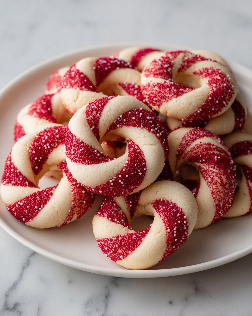 Candy Cane Cookies Recipe - Recipe Image — Candy Cane Cookies, festive holiday cookies, peppermint cookie recipe, holiday baking ideas, Christmas cookie recipes