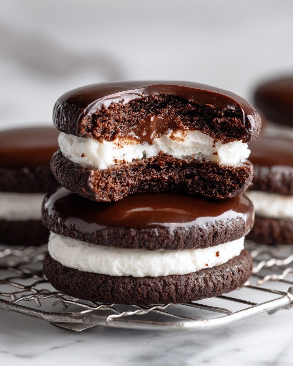 Marshmallow Hot Cocoa Surprise Cookies Recipe - Recipe Image — Marshmallow Hot Cocoa Surprise Cookies,Gooey marshmallow cookies,Chocolate hot cocoa cookies,Surprise inside cookies,Baked marshmallow treat