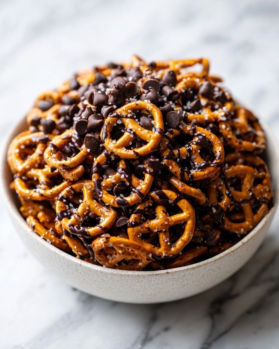 Butter Toffee Pretzels Recipe - Recipe Image — Butter Toffee Pretzels, salty sweet pretzel snacks, homemade toffee candy, easy snack recipes, holiday treat ideas