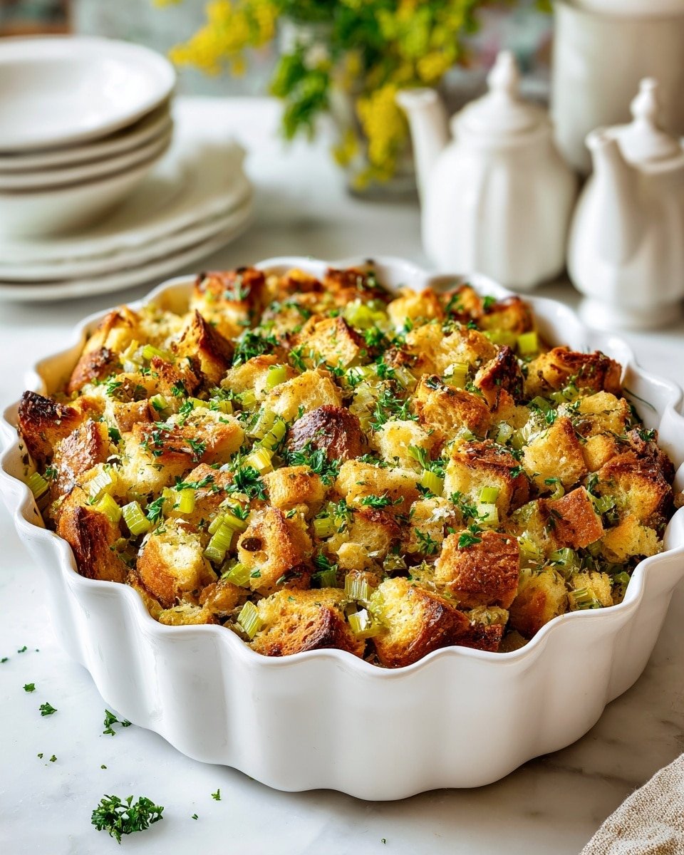 Grandma’s Thanksgiving Turkey Stuffing Recipe - Recipe Image — Grandma’s Thanksgiving Turkey Stuffing, homemade stuffing, holiday side dishes, turkey stuffing recipe, festive stuffing ideas