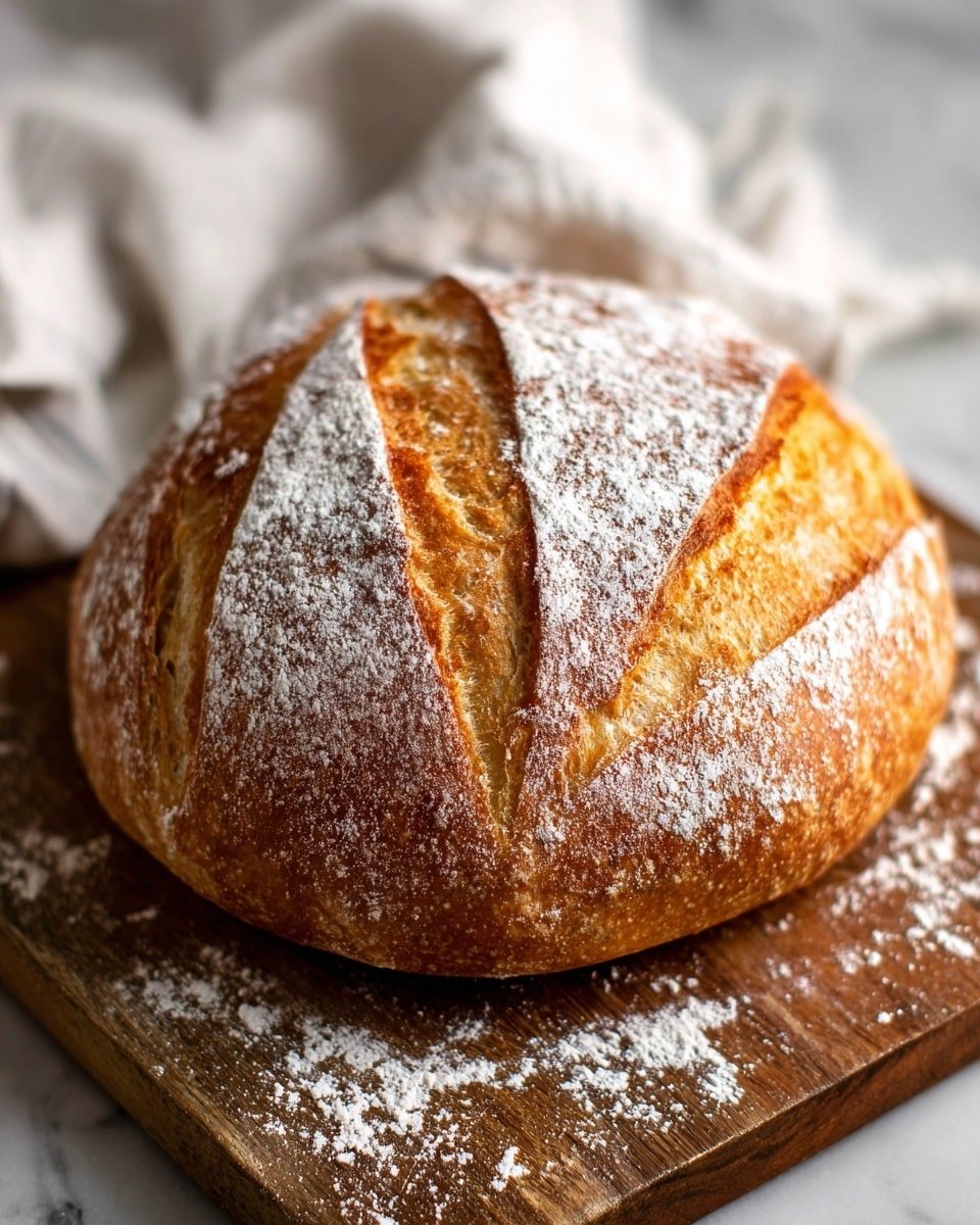 Traditional German Rustic Bread Loaf Recipe - Recipe Image — Traditional German Rustic Bread Loaf, German rustic bread, homemade German bread, German bread crust, hearty bread loaf