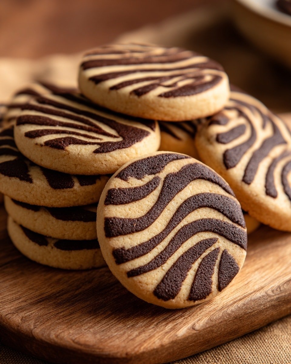 Zebra Cookies Recipe - Recipe Image — Zebra Cookies, striped cookies recipe, marbled cookie recipe, black and white cookies, fun holiday cookies