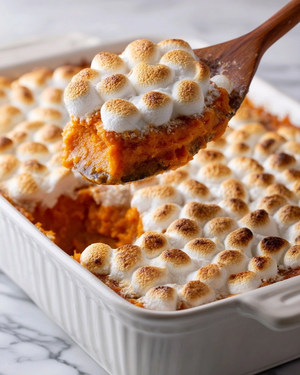 Easy Sweet Potato Casserole Recipe - Recipe Image — Easy Sweet Potato Casserole, sweet potato casserole recipe, holiday casserole ideas, marshmallow sweet potato bake, comforting sweet potato side dish
