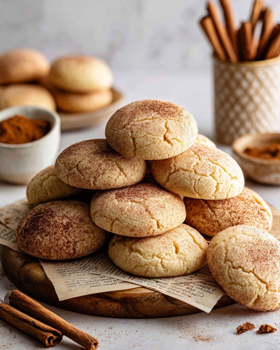 Snickerdoodle Cookies with Cinnamon Sugar Topping Recipe - Recipe Image — Snickerdoodle Cookies with Cinnamon Sugar Topping, cinnamon sugar snickerdoodle recipe, classic snickerdoodle cookies, homemade cinnamon sugar cookies, easy snickerdoodle baking