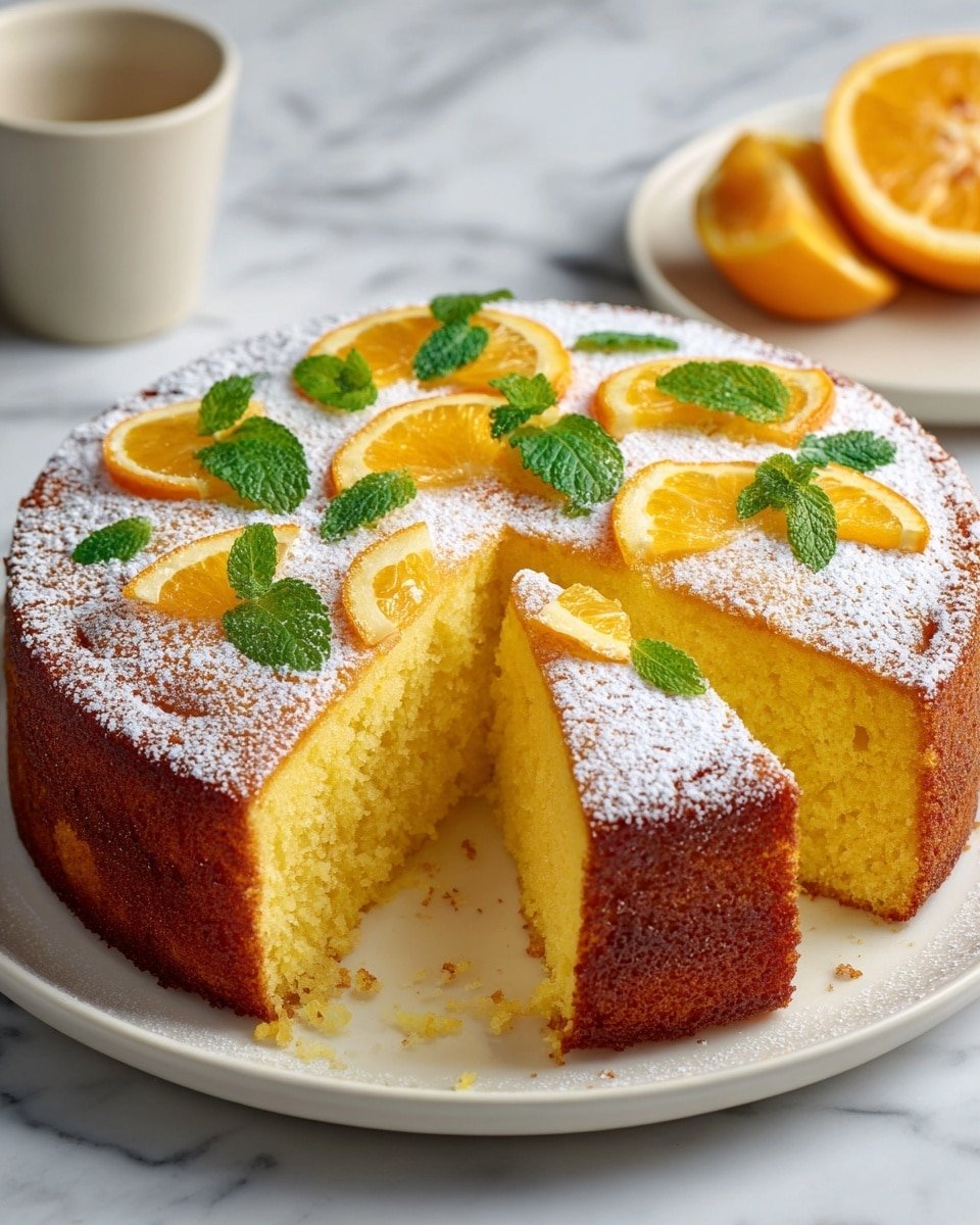 Mediterranean Orange Cardamom Olive Oil Cake Recipe - Recipe Image — Mediterranean Orange Cardamom Olive Oil Cake, citrus olive oil cake, orange and cardamom cake, Mediterranean citrus cake, easy olive oil cake recipe