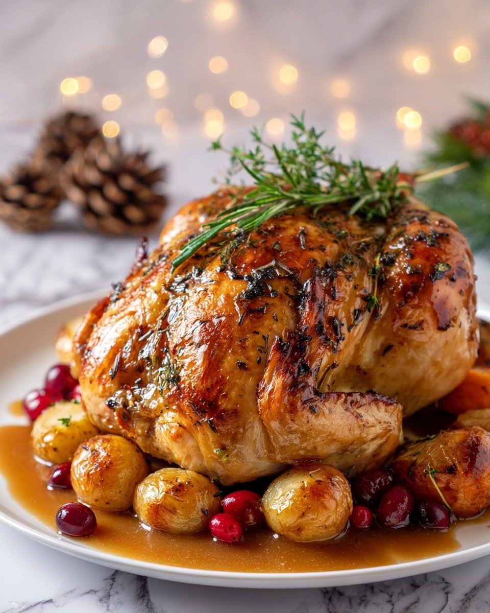 Herb Roasted Christmas Turkey with Gravy Recipe - Recipe Image — Herb Roasted Christmas Turkey with Gravy, Christmas turkey recipe, holiday turkey recipe, festive turkey with gravy, holiday main dish