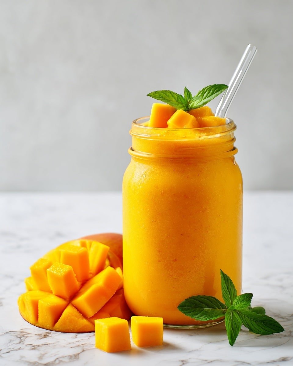 Mango Smoothie Recipe - Recipe Image — Mango Smoothie, tropical smoothie, easy mango drink, healthy fruit smoothie, refreshing summer beverage