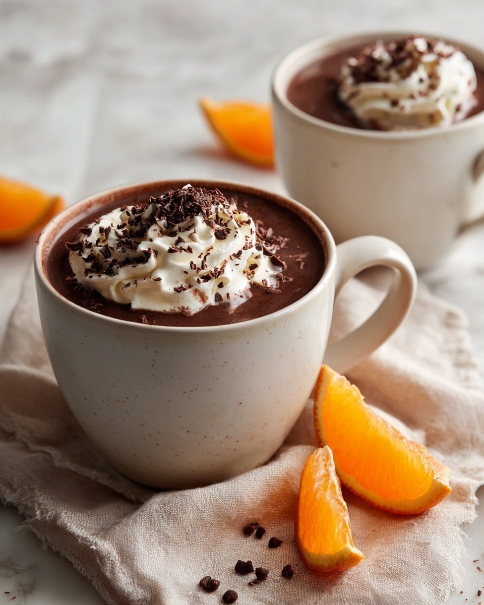 Orange Hot Chocolate Recipe - Recipe Image — Orange Hot Chocolate, orange hot chocolate recipe, winter hot chocolate, citrus hot chocolate, cozy winter drinks
