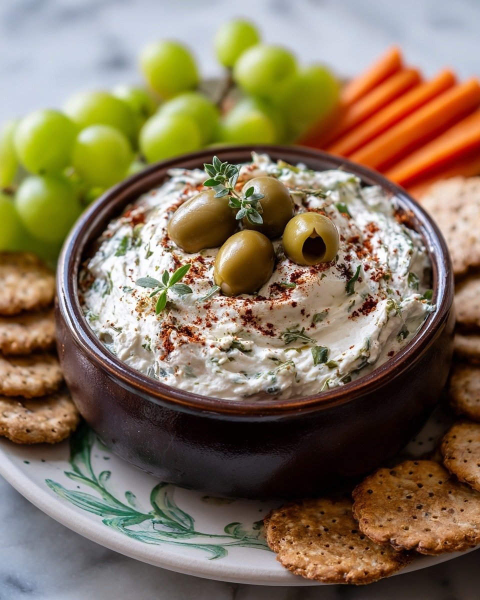 Creamy Feta and Green Olive Spread for Hosting Recipe - Recipe Image — Creamy Feta and Green Olive Spread, Feta Olive Dip, Easy Party Appetizer, Crowd-Pleasing Spreads, Fresh & Indulgent Snack