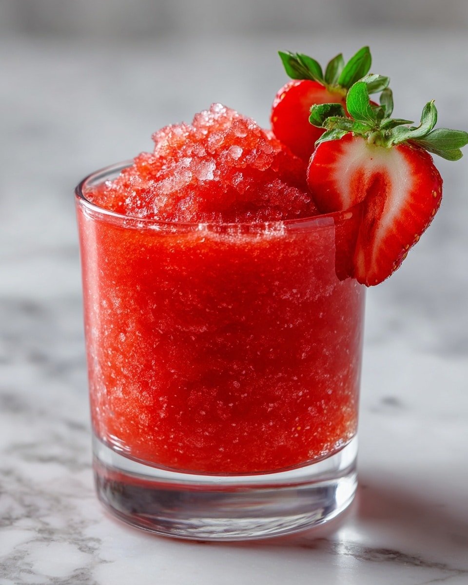 Strawberry Watermelon Slush Recipe - Recipe Image — Strawberry Watermelon Slush, fruity summer drinks, easy fruit slush, refreshing fruit beverages, quick party drinks