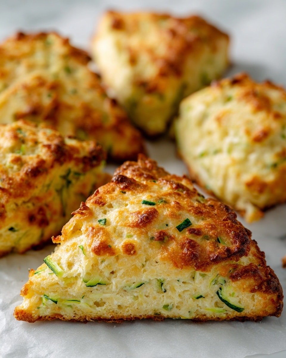 Zucchini Cheddar Scones Recipe - Recipe Image — Zucchini Cheddar Scones, savory zucchini scones, cheesy breakfast scones, vegetable scones recipes, quick brunch scones