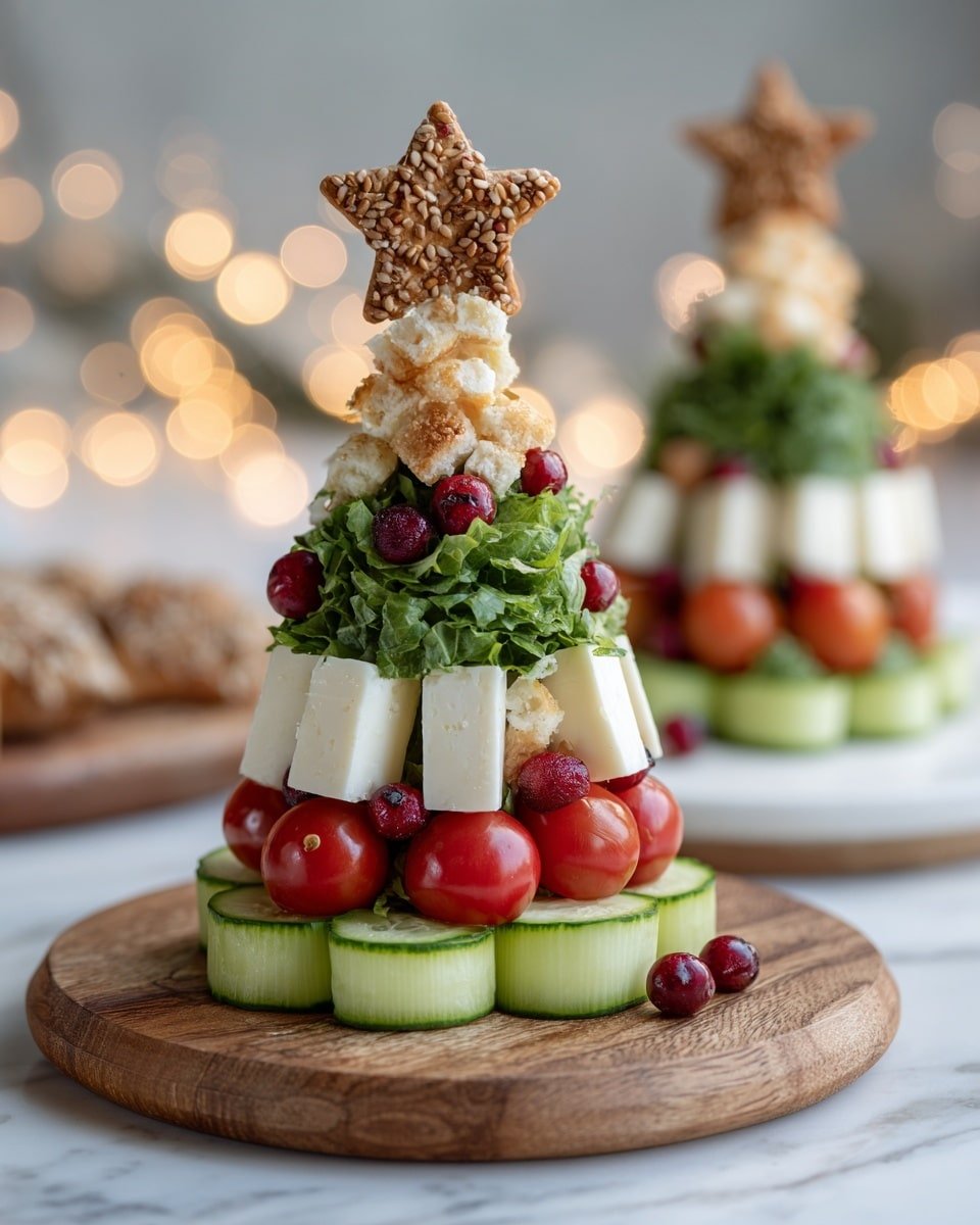Cheese Christmas Trees Recipe - Recipe Image — Cheese Christmas Trees, festive cheese appetizer, holiday cheese snacks, easy holiday cheese platter, party-worthy cheese decorations