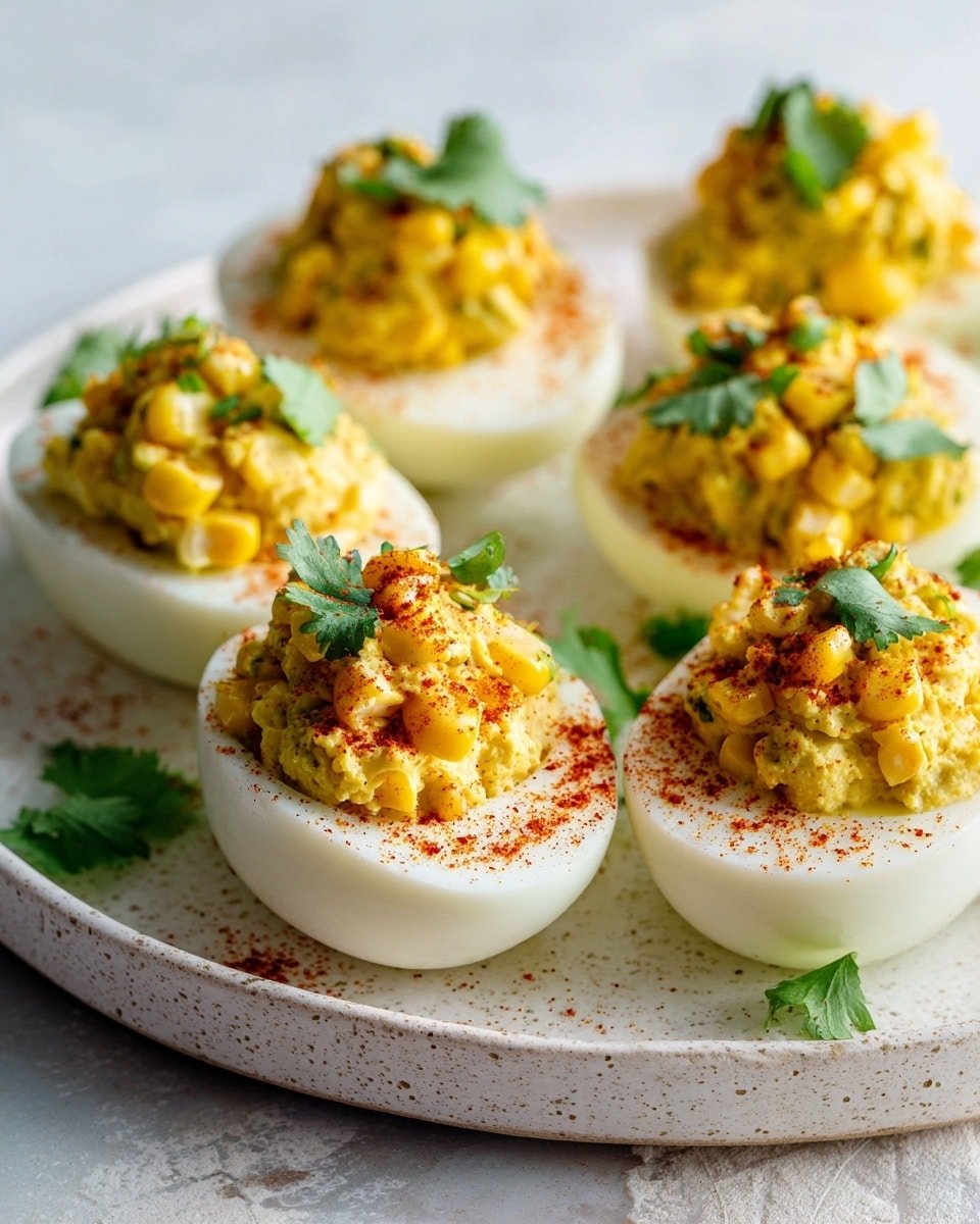 Spicy Mexican Deviled Eggs Recipe - Recipe Image — Spicy Mexican Deviled Eggs, Mexican Deviled Eggs, Spicy Deviled Eggs, Easy Mexican Appetizer, Party Egg Recipe