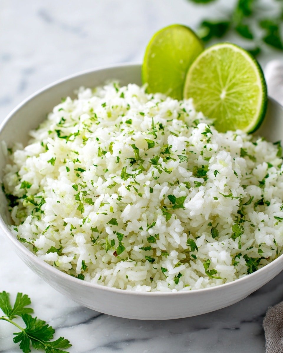 Cilantro Lime Rice Recipe - Recipe Image — Cilantro Lime Rice, Fresh Mexican rice side dish, Quick lime rice recipe, Zesty cilantro rice, Fluffy lime rice